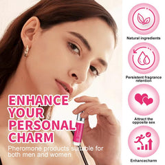 OINSOES pheromone roll-on in hand, travel-friendly size for purse touch-ups.
