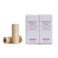 OJOOK Bamboo Salt Silk Floss Refill – Pine Flavor packaging with 2 spools