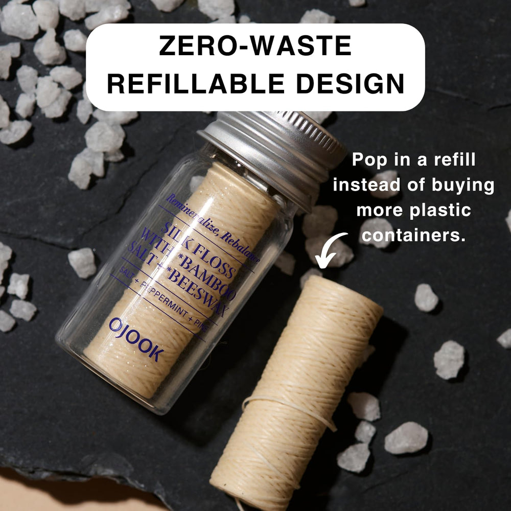 Hydroxyapatite-infused silk floss for healthy enamel
