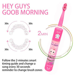 Close-up of pink toothbrush handle and switch