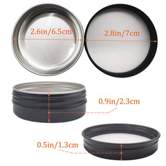 OJYUDD round tin with screw cap for secure, leak-proof storage.