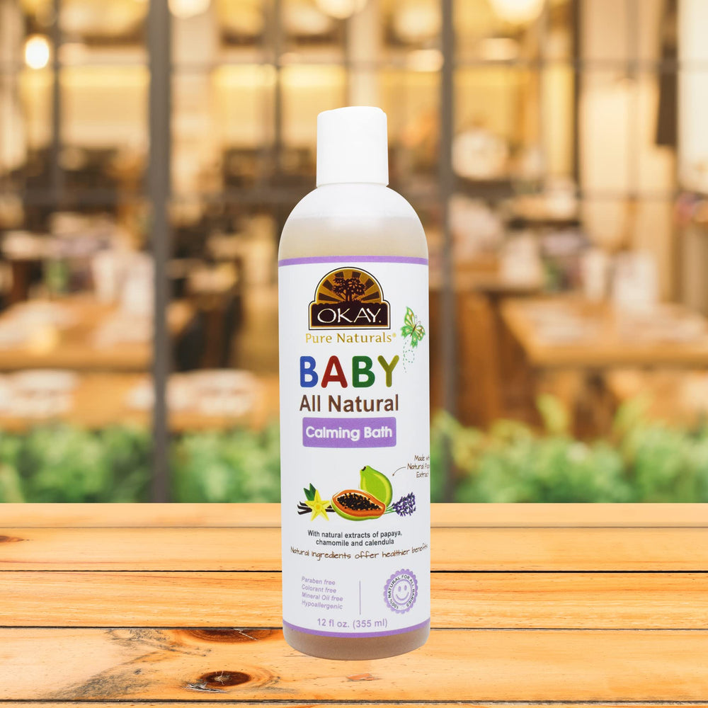 Gentle baby bath lather with Okay Baby Calming Bath