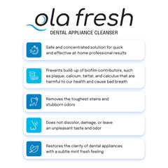 Denture and retainer cleaning with Ola Fresh powder cleaner