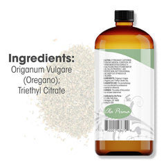 Ola Prima oregano oil 16oz amber bottle close-up