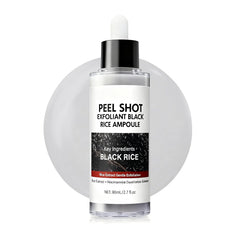 OLACLUK Black Rice Peel Shot bottle closeup for deep pore cleansing and hydration