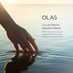 Concept image of fresh breath and healthy gums after using OLAS