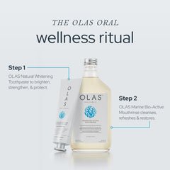 Travel-size 1 oz OLAS mouthwash bottle