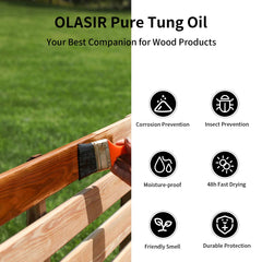 Wood floor treated with OLASIR tung oil