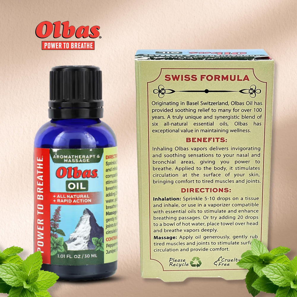 Aromatherapy setup featuring Olbas oil on a spa towel