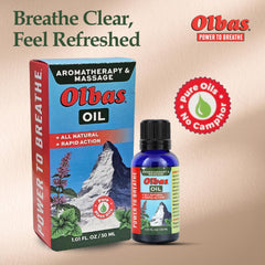 Olbas oil being poured into hands for massage