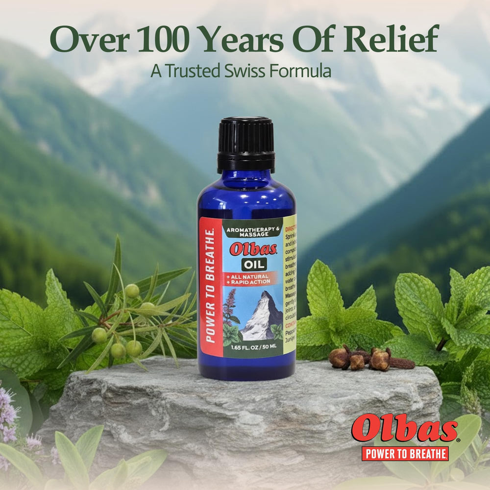 Olbas oil designed for sore muscle relief during massage