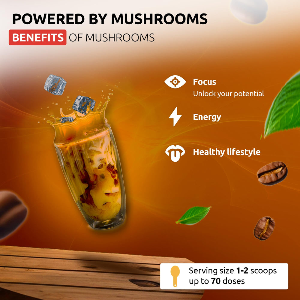 Front view of OldSoul Mushrooms Black Coffee Blend packaging