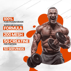 Close-up of micronized creatine powder texture