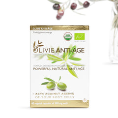 OLIVIE olive leaf extract capsules bottle on a neutral background