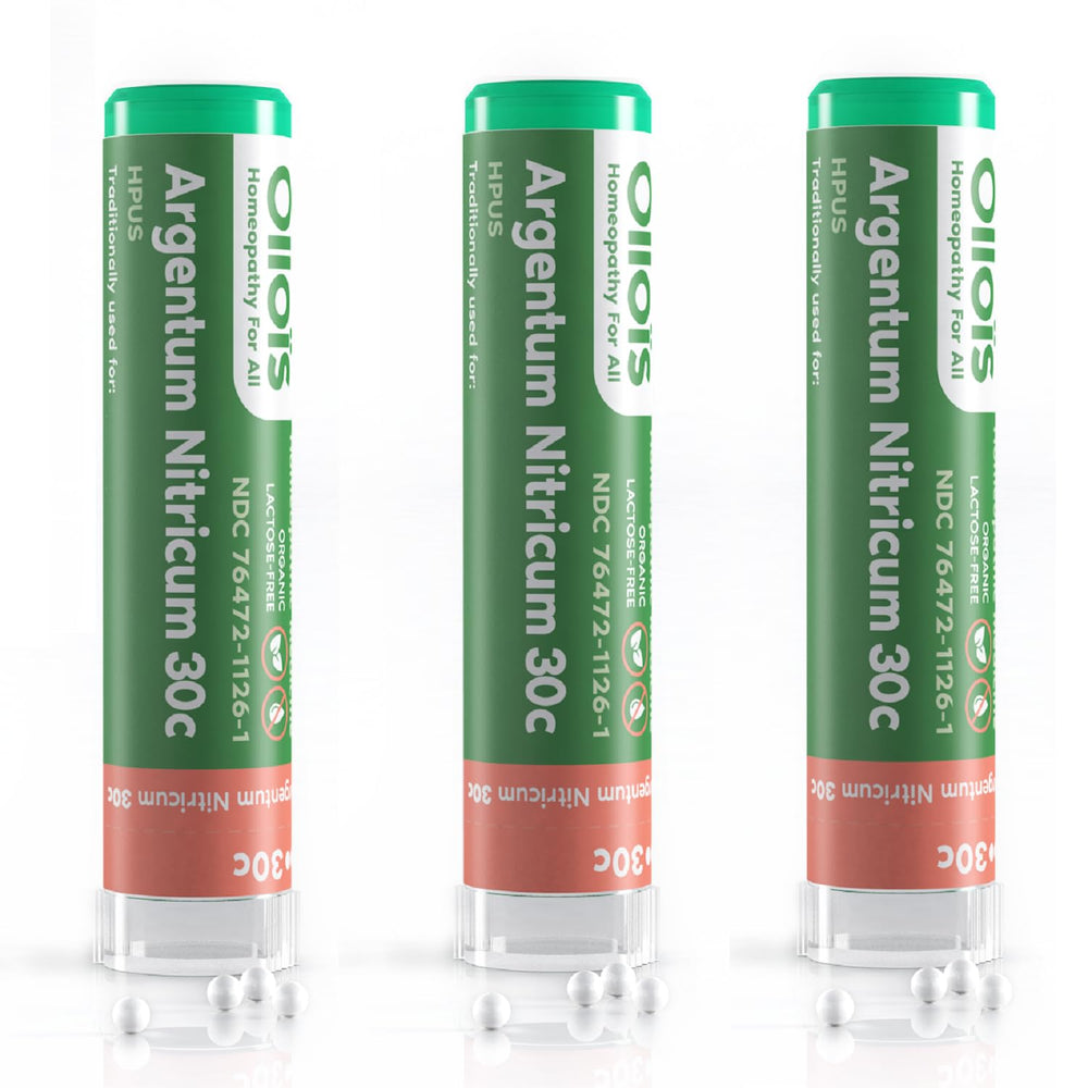 OLLOIS Argentum Nitricum 30c homeopathic medicine bottle with 80 pellets