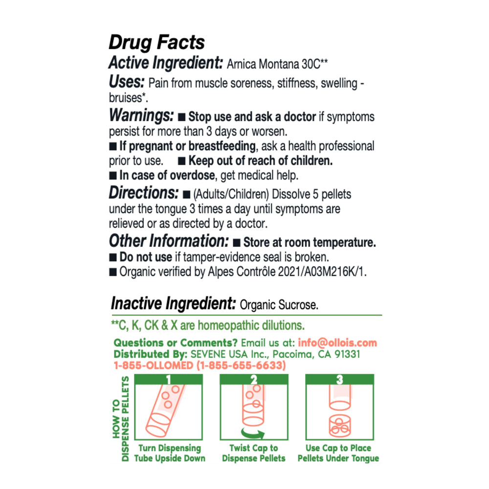 Close-up of Arnica Montana 30C 80 pellets packaging