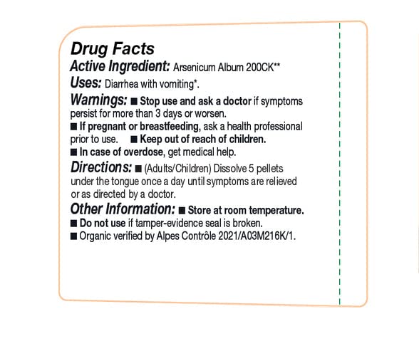 Close-up of OLLOIS Arsenicum Album 200ck bottle label