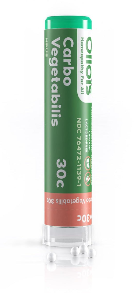 Olloïs Carbo Vegetabilis 30C organic lactose-free homeopathic medicine tube front