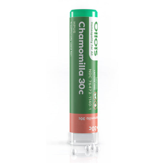 OLLOIS Chamomilla 30c organic lactose-free homeopathic medicine bottle front view
