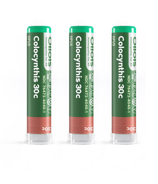Label of OLLOIS Colocynthis 30c Organic homeopathic medicine