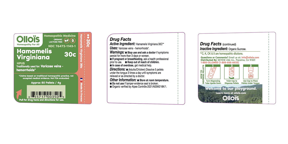 OLLOIS Hamamelis Virginiana 30c packaging and product description