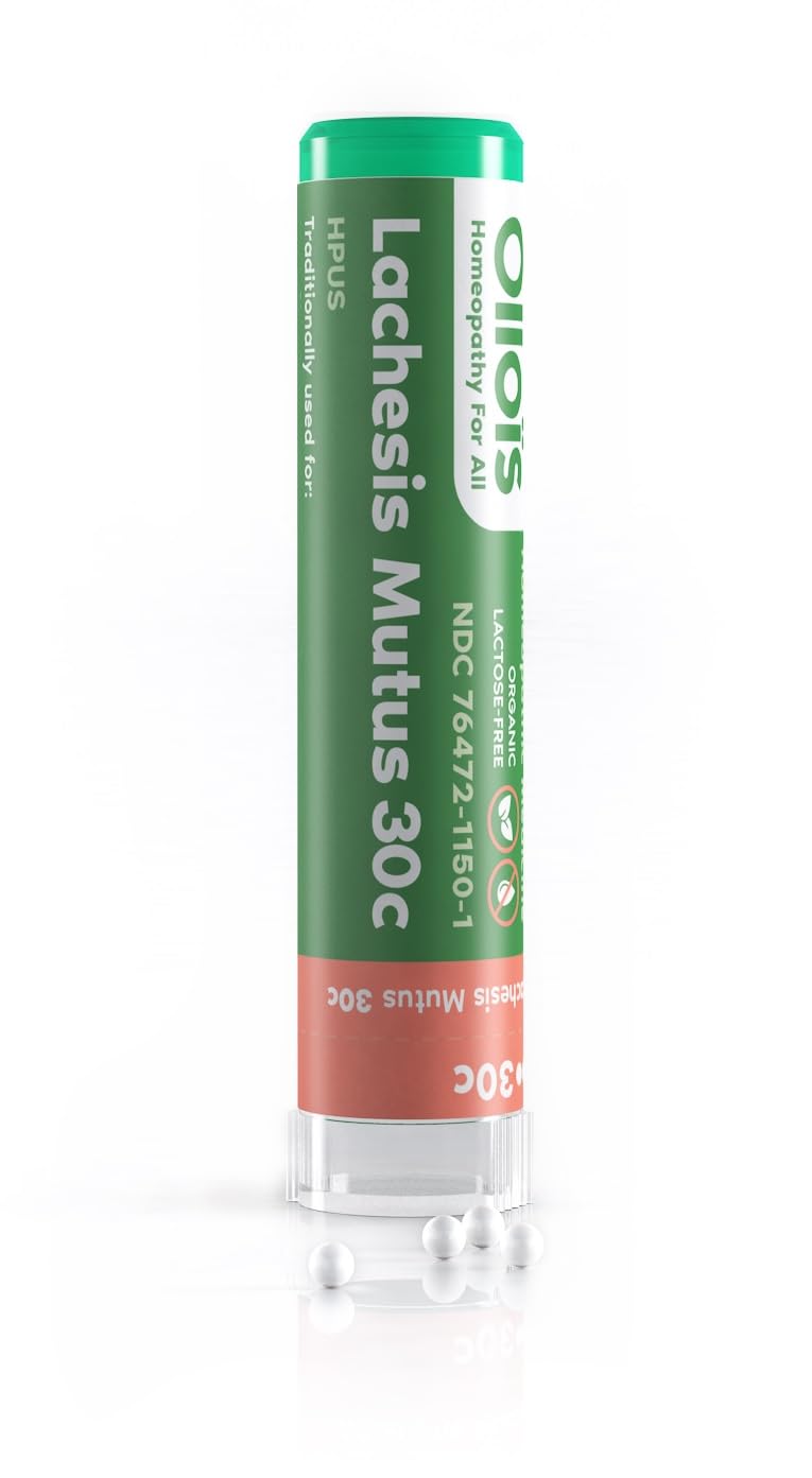 Front view of OLLOIS Lachesis Mutus 30C 80 pellets pack