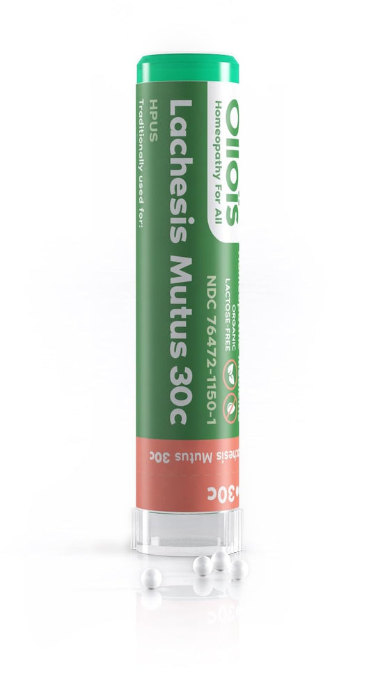 Front view of OLLOIS Lachesis Mutus 30C 80 pellets pack