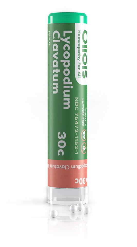 OLLOIS Lycopodium Clavatum 30C organic lactose-free homeopathic medicine bottle with 80 pellets