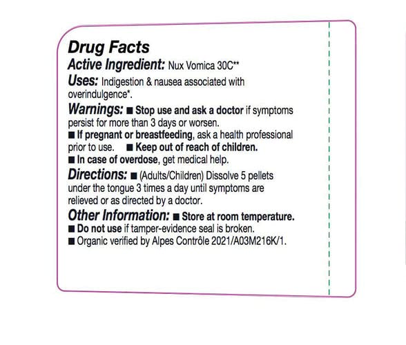 Lactose-free and gluten-free labeling on OLLOIS Nux Vomica 30c