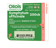 Close-up of packaging for OLLOIS Symphytum Officinale 200ck