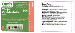 OLLOIS Thuja Occidentalis 30c packaging and bottle close-up