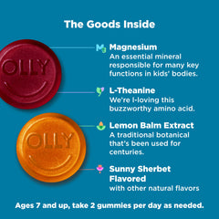 Gummy bottle side view showing label details