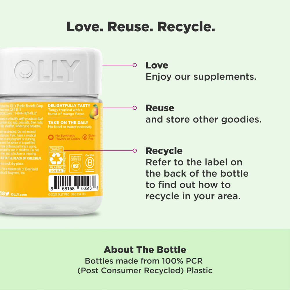 Ingredients and probiotic strains on packaging label