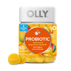 Main product image: OLLY Probiotic Gummy Tropical Mango bottle