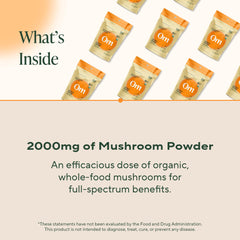 USDA Organic-certified Om Lion's Mane Mushroom Powder packaging