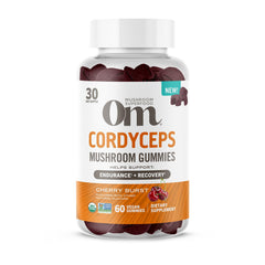 Bottle of OM Mushroom Cordyceps Gummies