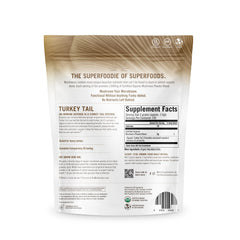 Ingredients panel and organic certification on Om Turkey Tail Powder