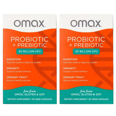 Omax3 blister pack with 50B CFU probiotic blend for daily gut support