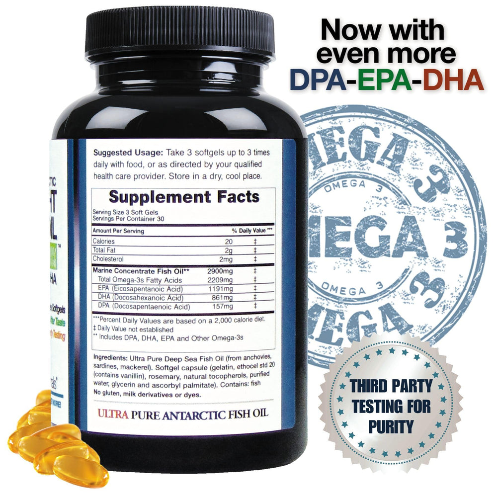 Triple-strength, burp-free omega-3 fish oil capsules