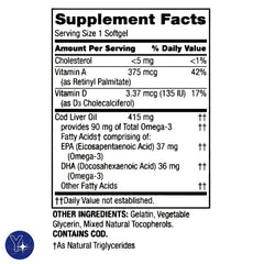 Omega-3 fatty acids in cod liver oil softgels