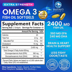Bottle of Nature's Peak Omega-3 Fish Oil 2400 mg softgels