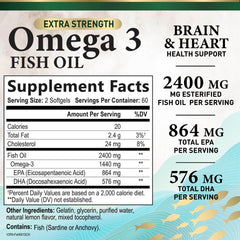 Close-up of 1200 mg per softgel Omega-3 Fish Oil softgels