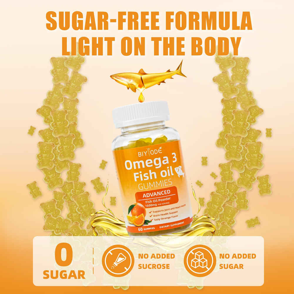 Front view of Omega-3 gummies in bottle