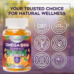 Close-up of orange-flavored Omega-3 Gummies