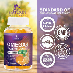 Close-up of Omega 3 Fish Oil Gummies packaging