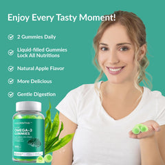 Packaging shot of 2-pack 120-count vegan Omega-3 gummies on a countertop