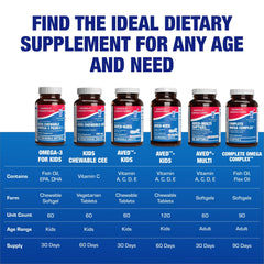 30-day supply packaging of Omega-3 Fish Oil Gummies for Kids