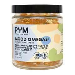 Front view of PYM Omega-3 Mood Omegas bottle