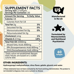 Diagram showing DHA and EPA benefits for mood support