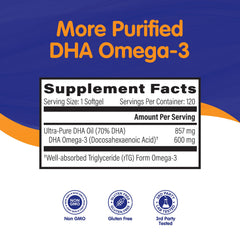 Prenatal DHA packaging for OmegaVia DHA 600 mg